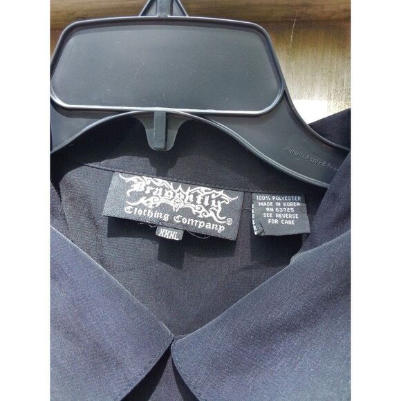 Mudflap Trucker Girl Dragonfly Clothing Company Button Down Shirt Men's XXL 3XL - Picture 5 of 6